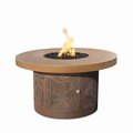 The Outdoor Plus 46 Round Outback Fire Pit, Rustic Coffee Concrete Top, Java Powder Coat Base, Liquid Propane OPT-OBRCR46FSEN-RCF-JAV-LP